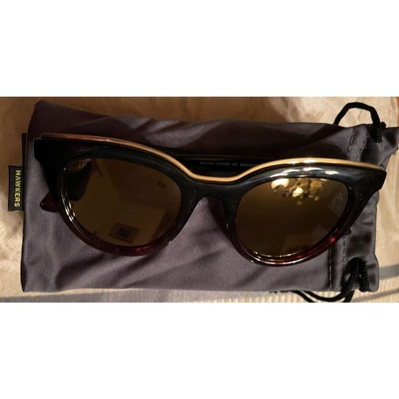 Hawkers sunglasses BELLA Polarized BLACK GOLD TORTOISE Unisex Box Pouch - Picture 4 of 4
